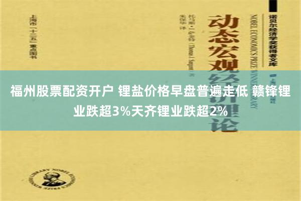 福州股票配资开户 锂盐价格早盘普遍走低 赣锋锂业跌超3%天齐锂业跌超2%