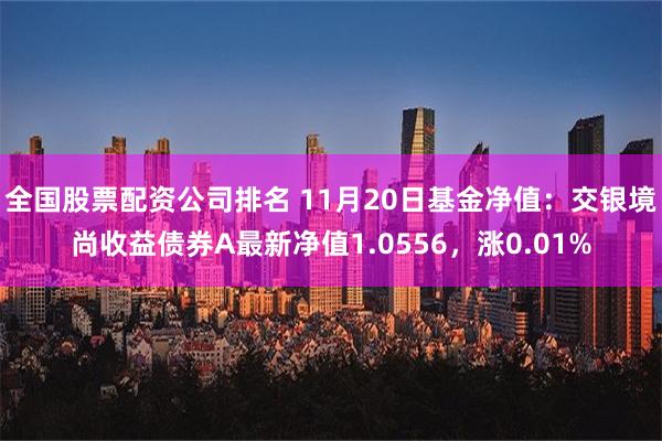 全国股票配资公司排名 11月20日基金净值：交银境尚收益债券A最新净值1.0556，涨0.01%